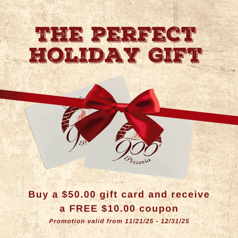 -900-Website-Graphic-Press-and-Promos- Enjoy the 2025 900 Degrees Holiday Gift Card Promotion, where if you purchase a $50.00 900 Degrees gift card, you receive a $10.00 900 Degrees Coupon.