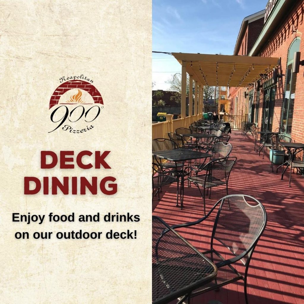 900 Degrees Offers Al Fresco Outdoor Dining on our Manchester, NHDeck