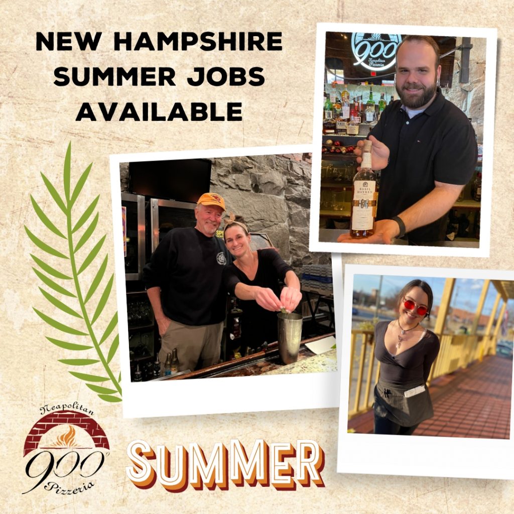 900 Degrees Neapolitan Pizzeria is hiring part-time and full-time NH summer jobs. Work in downtown Manchester, New Hampshire and enjoy a restaurant career with great benefits. Apply online and start as soon as possible.