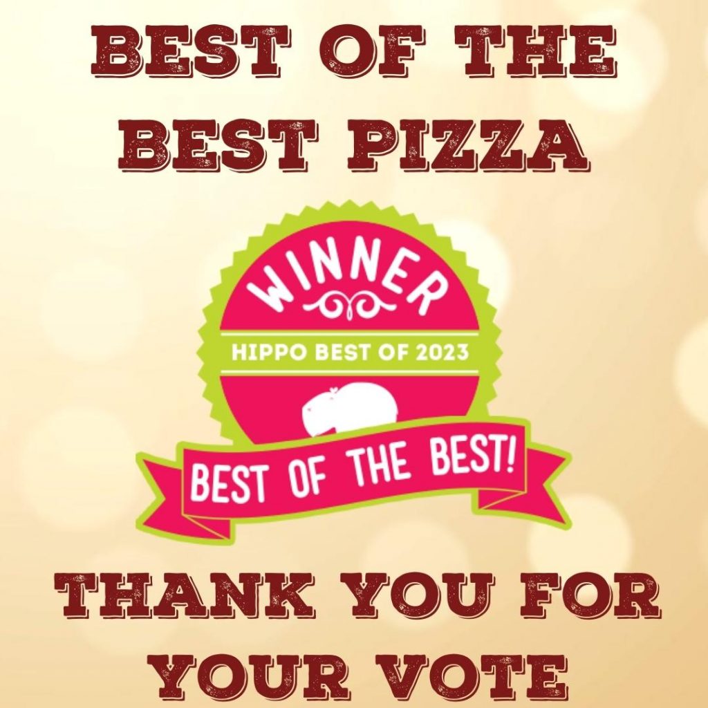 Hippo Best of 2023 Winner Badge, 900 Degrees voted Best NH Pizza.