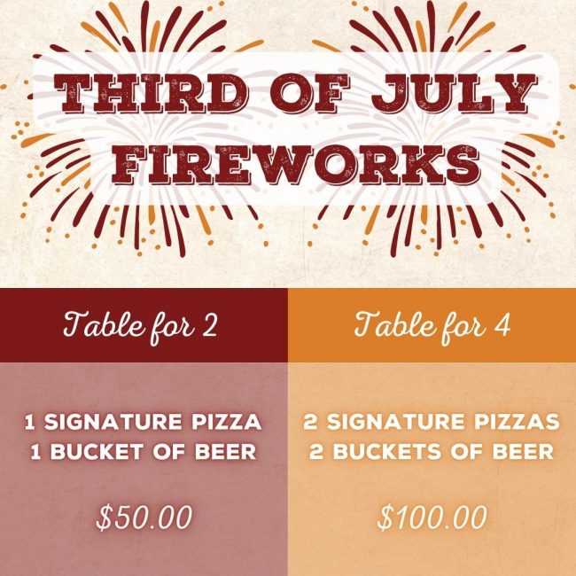 Make your reservations to watch Manchester NH Fireworks at Arms Park from the deck of 900 Degrees Neapolitan Pizzeria.