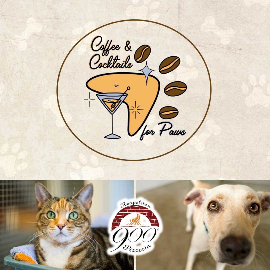 Support the Manchester Animal Shelter fundraiser at 900 Degrees Neapolitan Pizzeria. Coffee and Cocktails for Paws fundraiser to benefit Manchester Animal Shelter. 