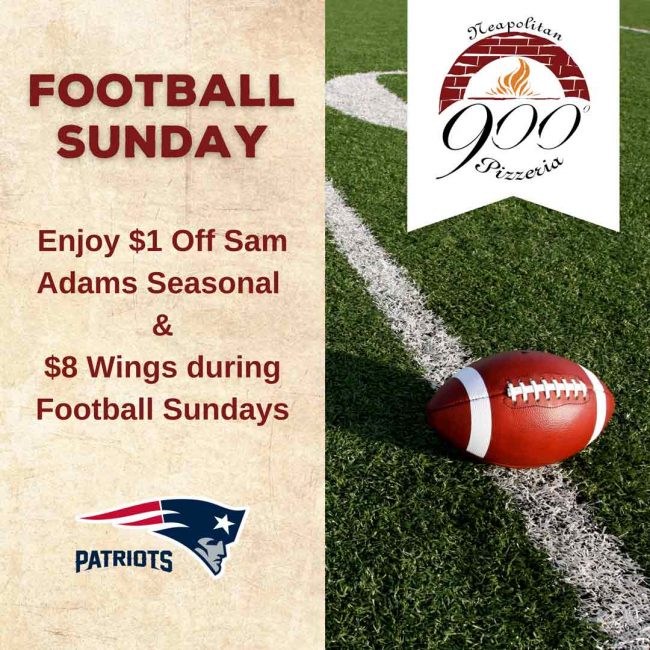 240906-900-Website-Graphic-Press-and-Promos-Football-Specials Football specials at 900 Degrees Neapolitan Pizzeria in downtown Manchester, New Hampshire.
