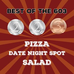 900 Degrees Neapolitan Pizzeria in downtown Manchester New Hampshire wins 2024 Best of the 603 Awards for Best Pizza, Best Date Night Spot, and Best Salad in New Hampshire.